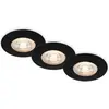 Image de Briloner, Plafonnier, Lampes LED encastrées, noir-mat, IP65, 3xLED-Platine/5W (480 lm)