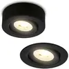 Image de Briloner, Spot encastrable, Luminaire LED plat encastré / apparent, noir (Matières plastiques)