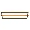 Image de Briloner, Plafonnier, Plafonnier LED, noir/bois, IP20, LED/22W, effet backlighte incl. (3000 lm)
