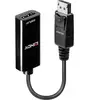 Image de Lindy DisplayPort vers (HDMI, 12 cm), Adaptateur données + vidéo, Noir