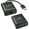 Image de Lindy Extender USB 2.0 cat.5 60m 4 ports (USB-A, 4 ports), Station d’accueil + hub USB, Noir