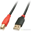 Image de Lindy 42761 USB A/USB B 10m 10m USB A USB B Zwart, Rood