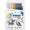 Image de Tombow, Écriture + dessin, Stylos en fibre Manga Shonen (10x)
