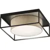 Image de Fischer & Honsel, Applique + plafonnier, Honsel Plafonnier Carre - noir sable/abat-jour lin sable (21327) (E14)