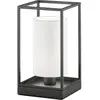 Image de Fischer & Honsel, Lampe de table, Honsel Gilli Lampe de table E14 Abat-jour en tissu blanc Lin noir sable 50577 (E14)