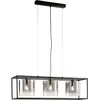 Image de Fischer & Honsel, Suspension, Honsel Samu Suspension 3-fois E27 verre fumé miroir sable noir 61028 (E27)