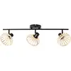 Image de Brilliant, Suspension, Norah Spotbalken 3flg. bois clair/noir (E14)