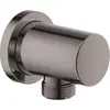 Image de Grohe, Barre de douche + curseur, Coude de raccordement mural Rainshower 1/2 pouce, rosace ronde hard graphite