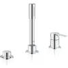 Image de Grohe, Robinetterie de salle de bains, Combiné 3 trous mono-main pour baignoire LINEARE chromé