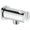 Image de Grohe, Barre de douche + curseur, Coude de raccordement mural RAINSHOWER rosace ronde chrome