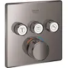 Image de Grohe, Robinetterie de salle de bains, Thermostat GROHTHERM SMARTCONTROL carré, 3 vannes d'arrêt hard graphite