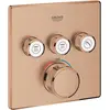 Image de Grohe, Robinetterie de salle de bains, Set de finition thermostatique Grohtherm SmartControl avec 3 robinets d'arrêt (warm sunset brossé)