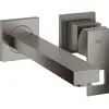 Image de Grohe, Robinetterie de salle de bains, Mélangeur lavabo 2 trous EUROCUBE saillie 231mm hard graphite brossé