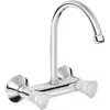 Image de Grohe Costa L wandkeukenkraan met bovenuitloop en rosetten chroom