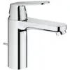 Image de Grohe Eurosmart Cosmopolitan M-size wastafelkraan met koude start en trekwaste chroom
