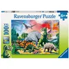 Image de Puzzle Ravensburger - Parmi les dinosaures, 100 pièces