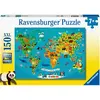 Image de Ravensburger Animaux Carte du monde (150 pièces)