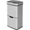 Image de Hailo Öko Vario XL, Poubelle à capteur design, 25 + 25 + 4 ltr, inox anti-traces de doigts, Poubelle, Argent, Noir