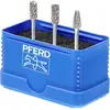 Image de Pferd, Tête de fraisage, 21901404 Jeu de fraises sur tige en carbure de tungstène Diamètre de la tige 3 mm 3 pièces