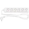 Image de REV, Multiprise, Bâti de prises 6x blanc (6x, CEE 7/3, 1.40 m)