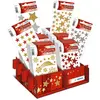 Image de HERMA, Autocollants, Stickers de Noël MAGIC Glittery Stars, Présentoir avec impression de Noël, 6 Mot (60 Autocollants)