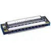 Image de Hohner Harmonica diatonique J.J. Milteau Deep Blues en do   Série MS   Caches en acier inoxydable (Harmonica, Diatonique), Instrument à vent, Bleu