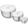 Image de Zwilling 6tlg. Fresh & Save Bowls Vakuumschüssel Set, Boîte de conservation, Argent, Blanc