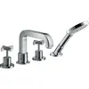 Image de hansgrohe, Robinetterie de salle de bains, Mélangeur 4 trous AXOR CITTERIO DN 15 avec poignées croisillons et rosaces chromées