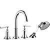 Image de hansgrohe, Robinetterie de salle de bains, Mélangeur bain/douche 4 trous AXOR MONTREUX DN 15, avec poignées manettes chrome