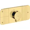 Image de hansgrohe, Robinetterie de salle de bains, Set de finition AXOR ONE pour thermostat encastré 3 pôles or optique