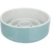 Image de Trixie Bol Slow Feeding, céramique, 0,9 l/ø 17 cm, gris/bleu (90 cl), Gamelle