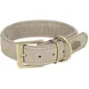 Image de Trixie Pure collar, leather, S M: 31 37 cm/30 mm, light grey (Chien), Collier + laisse