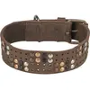 Image de Trixie Rustic fatleather collar Rivet, S M:34 40cm/30mm, dark brown, Vêtements pour chien