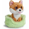 Image de Magni NICI GREEN Kuscheltier little Paws Hund Shiba Inu braun 12cm im grünen Körbchen (12 cm)