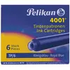 Image de Pelikan, Cartouche de rechange + encrier, 4001 Tp/6 (Bleu, 6 pcs)