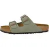 Image de Birkenstock, Unisexe, Sandales, Arizona Birko-Flor Nubuk normal, Gris, (45)