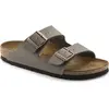 Image de Birkenstock, Unisexe, Sandales, Arizona Birko-Flor Nubuck Étroit, Marron, (39)