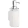 Image de Hewi, Distributeur de savon + porte-savon, Distributeur de savon SYSTEM 900 Halt. blanc profond Distributeur verre cristal