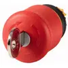 Image de Eaton Pushbutton Emergency Stop Red Key Rel, Bouton + interrupteur, Rouge