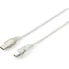 Image de equip Câble USB 2.0 A->B 1m S/S argent transparent (1 m, USB 2.0), Câble USB