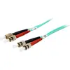 Image de equip Câble patch fibre optique ST->ST multimode duplex OM3 turq (3 m), Câble réseau