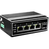Image de LevelOne Commutateur 5x GE IGP-0502 Rail DIN, -40°C à 75°C PoE (5 ports), Switch réseau, Noir
