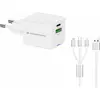 Image de Conceptronic Chargeur 2Port 33W,1xUSB-C,3-in-1 USB-A PD ws (33 W), Chargeur USB, Blanc