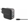 Image de Conceptronic Chargeur 3Port 67W,2xUSB-C,3-in-1 USB-A PD sw (67 W), Chargeur USB, Argent, Noir