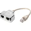 Image de Digitus Adaptateur de câble de brassage, CAT 5e, blindé - 1:1, Adaptateur réseau, Argent, Gris, Blanc
