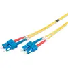 Image de Digitus FO patch cable SC/SC 09/125um 2m singlemode duplex sans halogène avec protocole de mesure jaune (2 m), Câble réseau