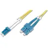Image de Digitus Câble patch FO LC/SC 09/125µm Singelmode Duplex Sans halogène avec protocole de mesure jaune 3m (3 m), Câble réseau