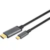 Image de Digitus USB Typ C   HDMI (Typ A) (1.80 m), Câble vidéo, Gris