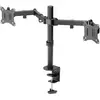 Image de Digitus Support universel à pince pour moniteur double (Tables, 32", 8 kg), Support de moniteur, Noir