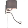 Image de Trio, Applique murale, Wandleuchte Hotel 271170211 Nickel matt, Schirm grau, 1 x 3,1W LED, 310 lm, 3000K, 1 x E14 (310 lm)